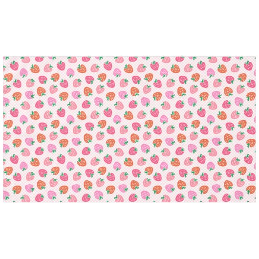 Nappe Chèques fraises - rose et rouge (Devant (Horizontal))