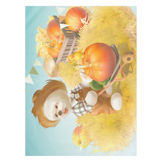 Nappe Cher fermier chien avec Citrouille (Devant)