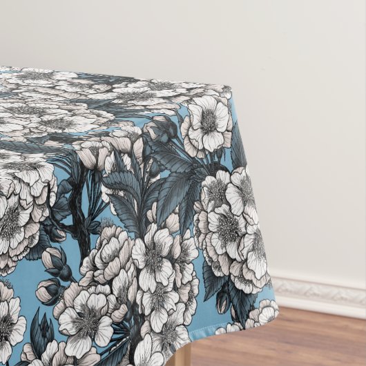 Nappe Cherry blossom in white and blue (In Situ)