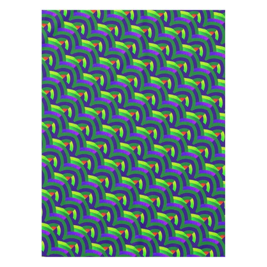 Nappe chervrons design contemporain vert/bleu (Devant)