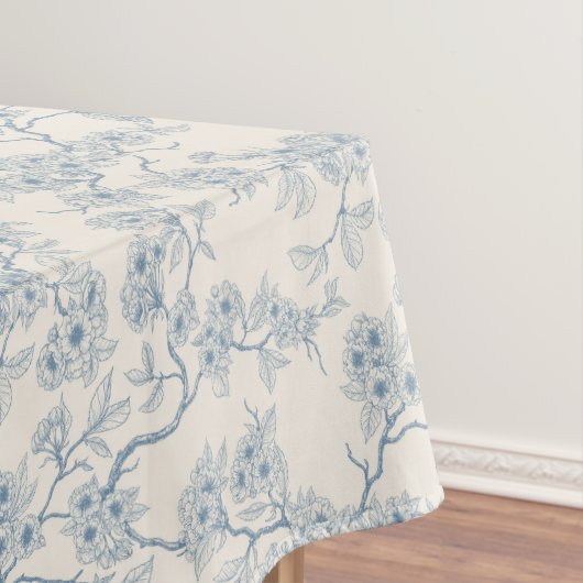 Nappe Chery blossom branches in blue and off white (In Situ)