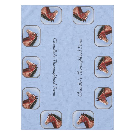 Nappe Cheval Thoroughbred Hippocampe bleu (Devant)