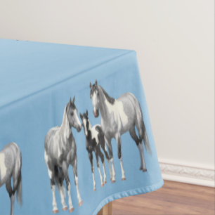Nappe Chevaux de canne à peinture gris rose