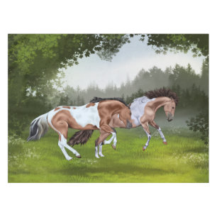 Nappe Chevaux de peinture Tobiano en peau de boule