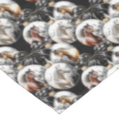 Nappe Chevaux noir et or Citation de Noël (Angle)