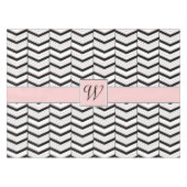 Nappe Chevron Noir Blanc et Bleu (Devant (Horizontal))