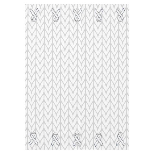 Nappe Chevrons blancs Knit Ribbon Sensibilisation Imprim (Devant)
