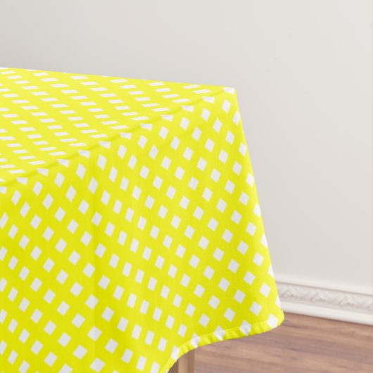 Nappe CHEX 8 COTON JAUNE TABLECLOTH 60x104po (In Situ)