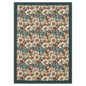 Nappe Chic automne terre cuite ivoire fleurs pastel bleu (Devant)