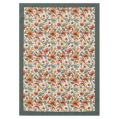 Nappe Chic automne terre cuite ivoire fleurs vert pastel (Devant)