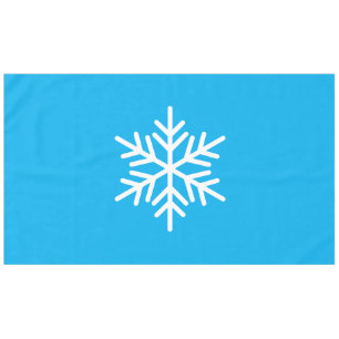 Nappe Chic Blanc Nordique Flocon De Neige Sur Bleu Bleu 