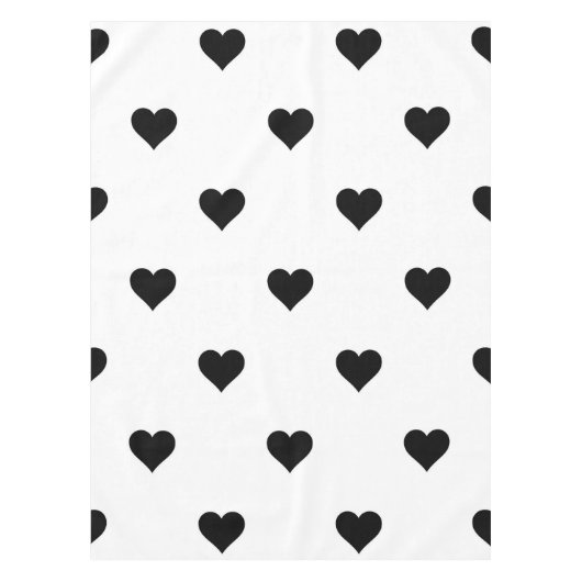 Nappe Chic Coeur Noir et Blanc Romantique Table Paramètr (Devant)