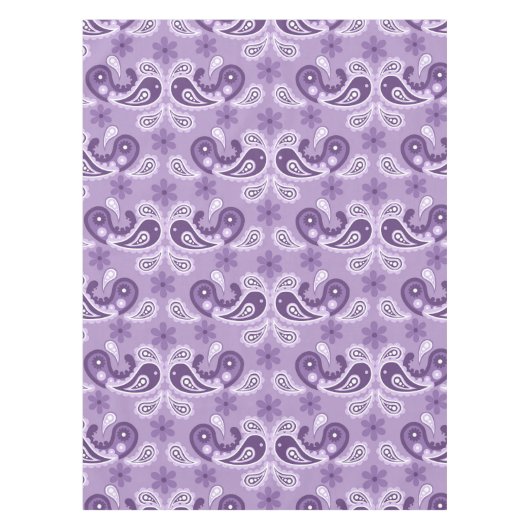 Nappe Chic démodé motif paisley violet et blanc (Devant)