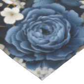 Nappe chic fleurs roses ivoire bleu designer (Angle)