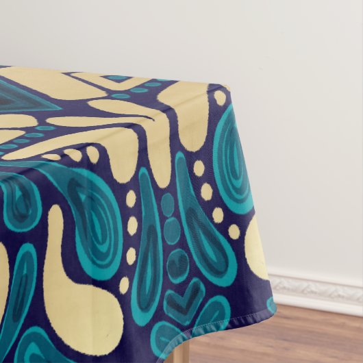 Nappe Chic Hipster Gold Emerald Blue Tribal Artsy Damask (In Situ)