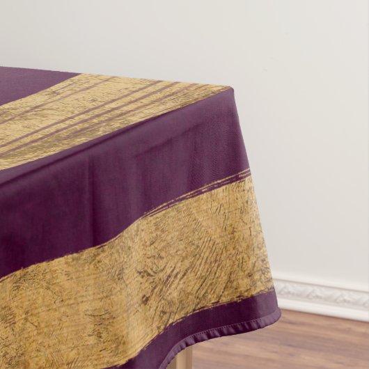 Nappe Chic moderne Faux Gold Brushstrokies sur violet (In Situ)