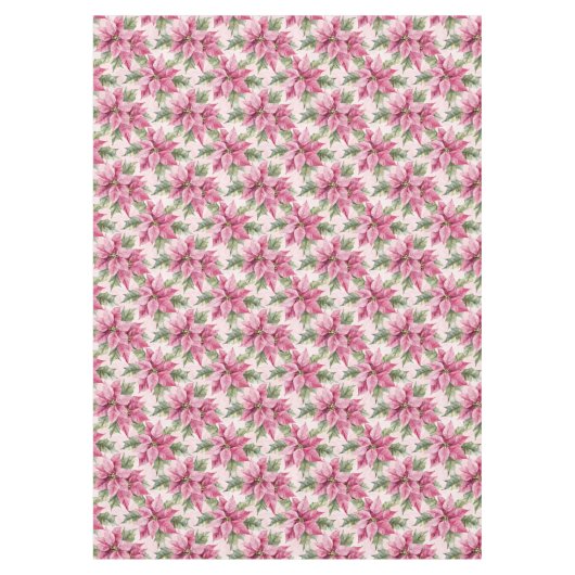 Nappe Chic rose Poinsettia Fleurs Noël (Devant)
