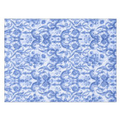 Nappe Chic vintage Bleu toile de jouy monogramme (Devant (Horizontal))
