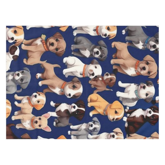Nappe Chien Chien Chien bleu de la marine Design Motif (Devant (Horizontal))