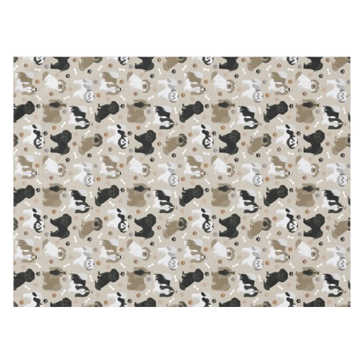 Nappe Chien Chien Chien Chien Chien Chien Paws et Os (Devant (Horizontal))