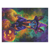Nappe Chien Dobermann effrayant Sorcière d'Halloween et (Devant (Horizontal))