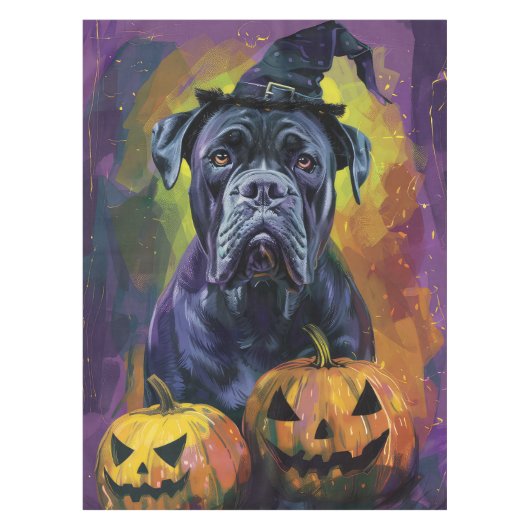 Nappe Chien éffrayant Bullmastiff Halloween sorcière et  (Devant)