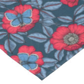 Nappe Chien rose et papillons en bleu et rouge (Angle)