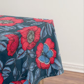 Nappe Chien rose et papillons en bleu et rouge (In Situ)