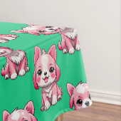 Nappe Chien rose Motif design - Vert (In Situ)