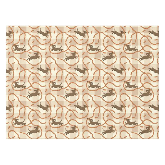 Nappe chiens chanceux avec l'arrière - plan de saucisses (Devant (Horizontal))