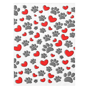 Nappe Chiens Et Dessins Cardiaques