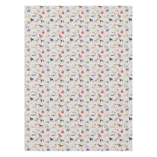 Nappe Chiens mignons Design Motif Blanc (Devant)