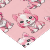 Nappe Chiens roses mignons (Angle)
