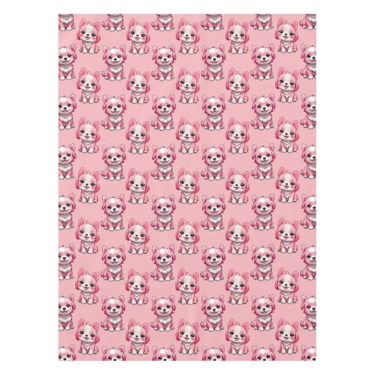 Nappe Chiens roses mignons (Devant)