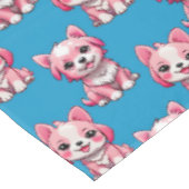 Nappe Chiens roses mignons - Bleu (Angle)