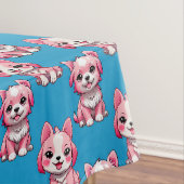 Nappe Chiens roses mignons - Bleu (In Situ)