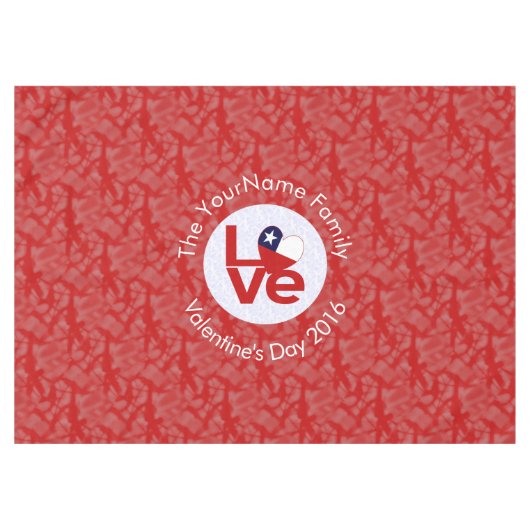 Nappe Chili Red LOVE Drapeau personnalisé (Devant (Horizontal))