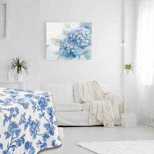 Nappe Chinoiserie florale bleue et blanche
