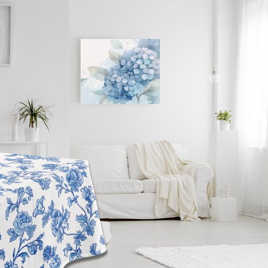 Nappe Chinoiserie florale bleue et blanche