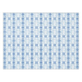 Nappe Chinoiserie florale géométrique bleue et blanche (Devant (Horizontal))