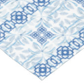 Nappe Chinoiserie florale géométrique bleue et blanche (Angle)