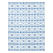 Nappe Chinoiserie florale géométrique bleue et blanche (Devant)