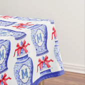 Nappe Chinoiserie Ginger Jar Monogramme | Bow rouge (In Situ)