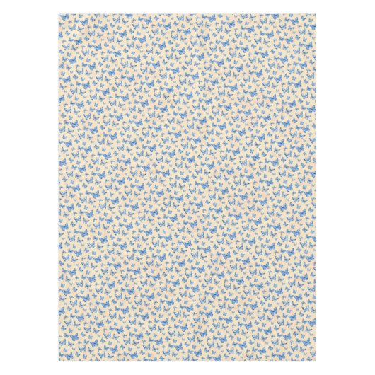 Nappe Chinoiserie Rétro Papillons bleus Blush Ivor (Devant)