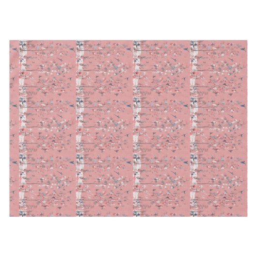 Nappe Chinoiserie rose Coton Table à manger (Devant (Horizontal))