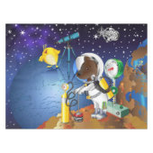 Nappe Chiot dans l'espace un alien avec un télescope (Devant (Horizontal))