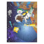 Nappe Chiot dans l'espace un alien avec un télescope (Devant)