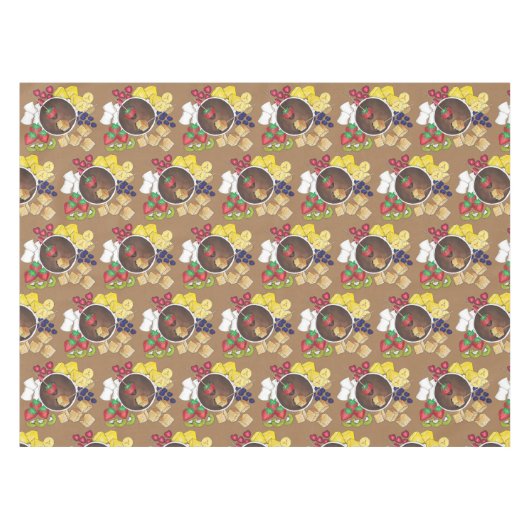 Nappe Chocolat Fondue Pot Retro Dessert Fruit de fête (Devant (Horizontal))