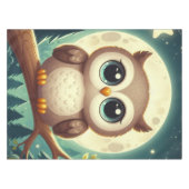 Nappe Chouette bébé la nuit avec lune (Devant (Horizontal))