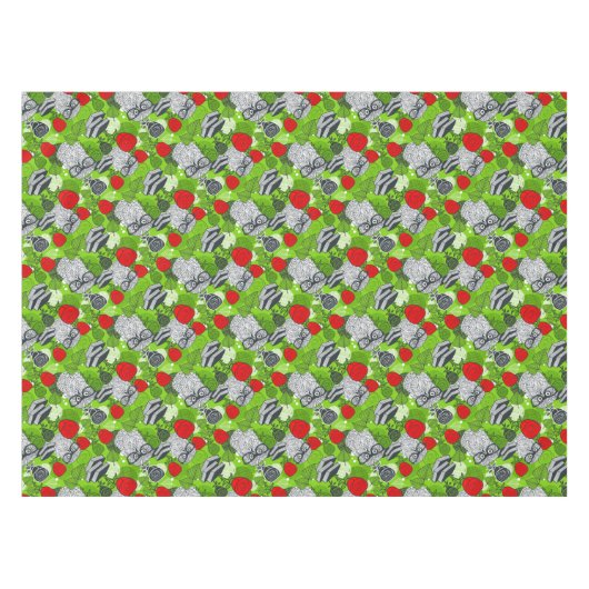 Nappe Chouette en roses rouges (Devant (Horizontal))